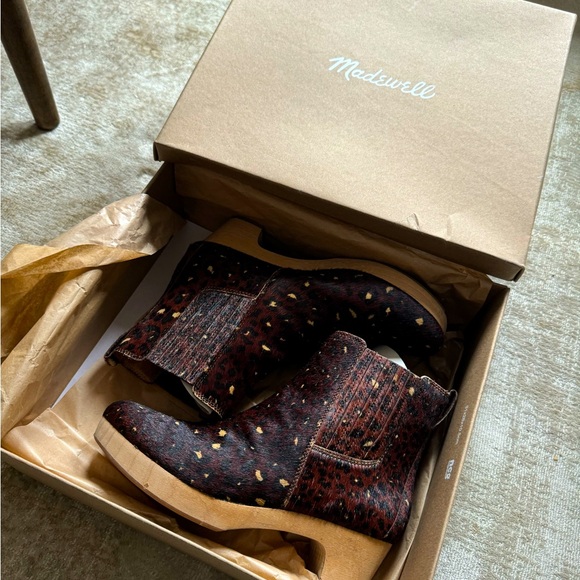 Madewell clog boots in mini leopard calf hair 6.5 - Picture 3 of 5